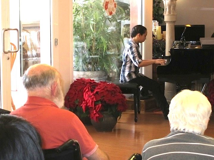 piano student recital at retirement community